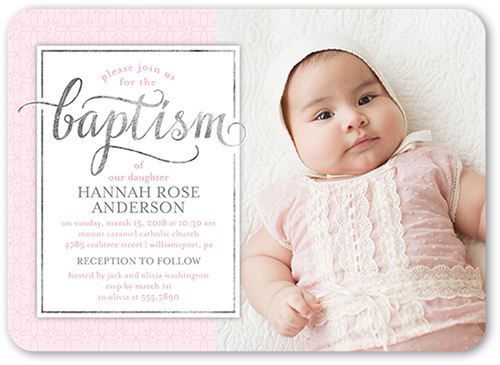 Graceful Introduction Girl 5x7 Baptism Invitations | Shutterfly