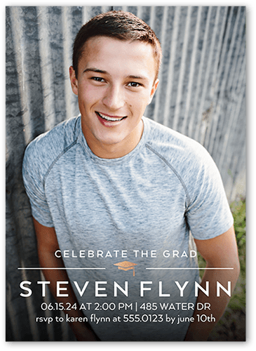 White Graduation Invitation