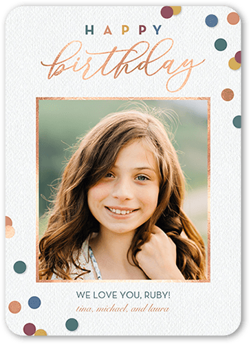 Confetti Birthday Birthday Card, Grey, 5x7 Flat, Matte, Signature Smooth Cardstock, Rounded