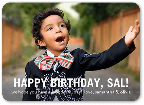 Bold Headline Birthday Card, White, 5x7 Flat, Write Your Own Greeting, 100% Recycled Cardstock , Rounded