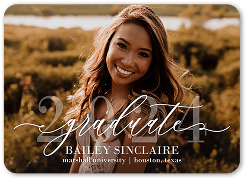 Elegant Script Grad 5x7 Graduation Announcement By Float Paperie Shutterfly