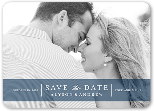 Capturing Magic Save The Date, Blue, Standard Smooth Cardstock, Rounded