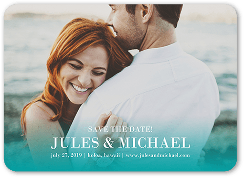 Enchanted Ending Save The Date, Blue, 5x7 Flat, Standard Smooth Cardstock, Rounded