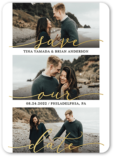 Modern White Wedding Save The Date Cards