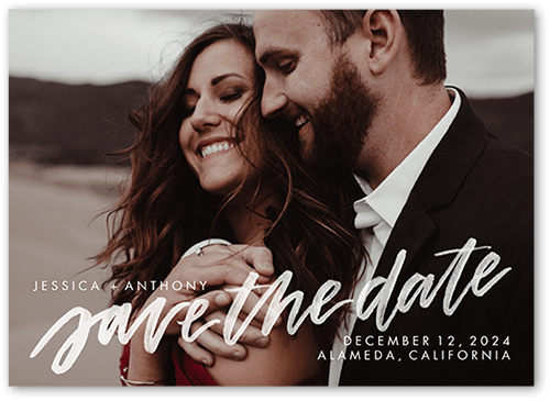 Always Worth It Save The Date, White, 5x7 Flat, 100% Recycled Cardstock , Square, White