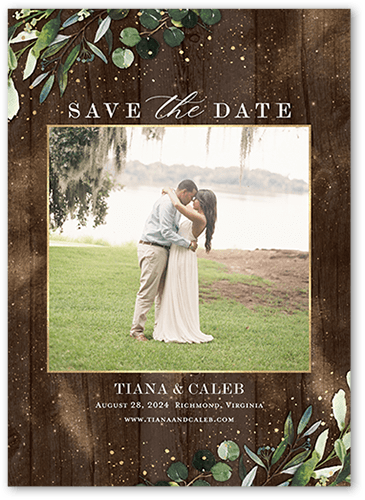 Rustic Woods Save The Date, Brown, 5x7 Flat, Matte, Signature Smooth Cardstock, Square, Brown