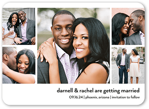 Simple Bar Save The Date, White, 5x7 Flat, Matte, Signature Smooth Cardstock, Rounded, White