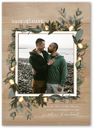 Wildwood Save The Date, Beige, 5x7 Flat, Luxe Double-Thick Cardstock, Square, Latte