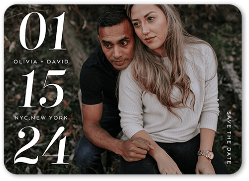 The Proud Date Save The Date, none, White, 5x7 Flat, Matte, Signature Smooth Cardstock, Rounded, White