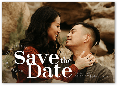 Hard To Wait Save The Date, White, 5x7 Flat, Matte, Signature Smooth Cardstock, Square, White