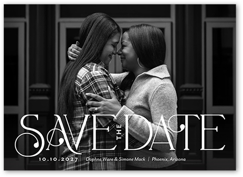 Love The Date Save The Date, White, 5x7 Flat, Matte, Signature Smooth Cardstock, Square