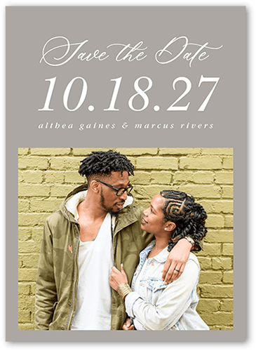 The Day Is Coming Save The Date, Gray, 5x7 Flat, Pearl Shimmer Cardstock, Square, Gray
