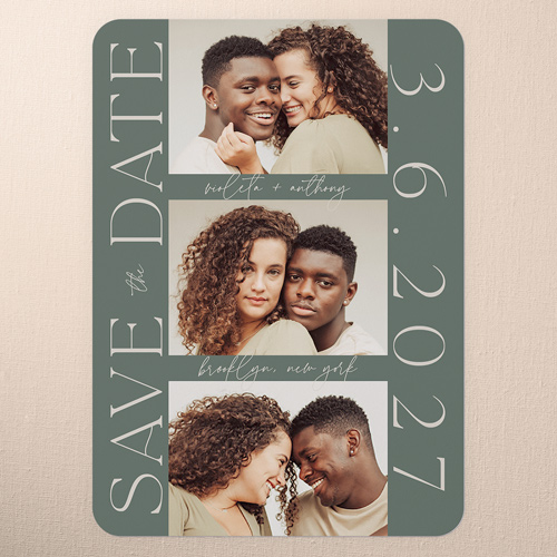 Ethereal Engagement Save The Date, none, Green, 5x7 Flat, Standard Smooth Cardstock, Rounded