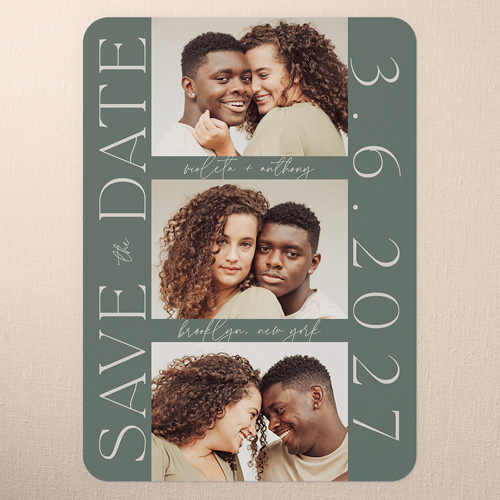 Ethereal Engagement Save The Date, Green, none, 5x7 Flat, Standard Smooth Cardstock, Rounded, Leafy