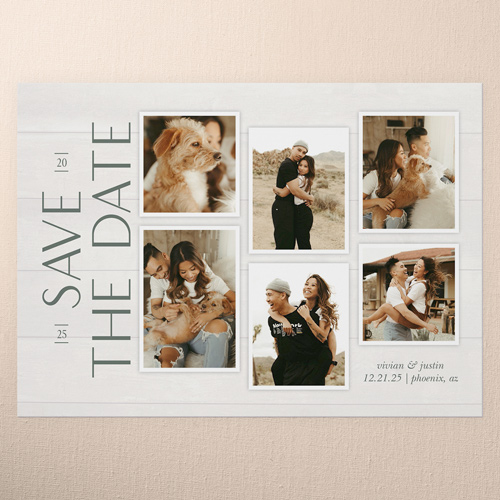 Timeless Charm Save The Date, White, 5x7 Flat, Luxe Double-Thick Cardstock, Square