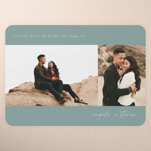 United Bliss Save The Date, Blue, 5x7 Flat, Write Your Own, 100% Recycled Cardstock , Rounded, Sea