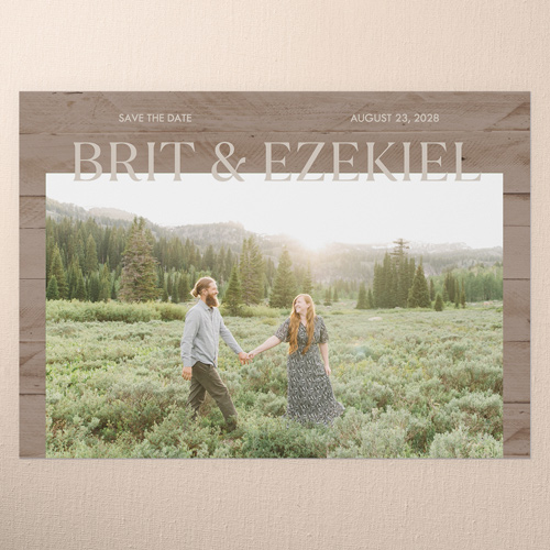 Rustic Union Save The Date, Brown, 5x7 Flat, Write Your Own, Luxe Double-Thick Cardstock, Square, Deep Chocolate