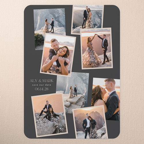 Abundant Memories Save The Date, Gray, 5x7 Flat, 100% Recycled Cardstock ?, Rounded