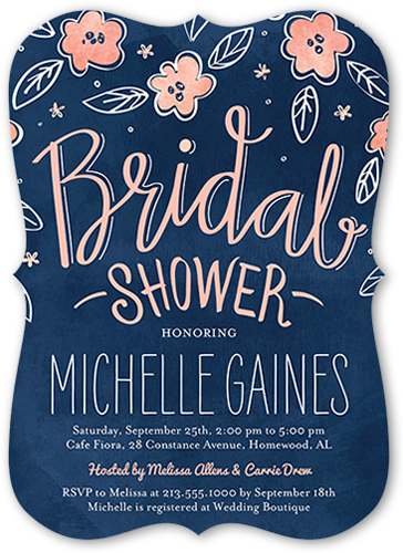 Sweet Blooming Bride Bridal Shower Invitation, Pink, Pearl Shimmer Cardstock, Bracket