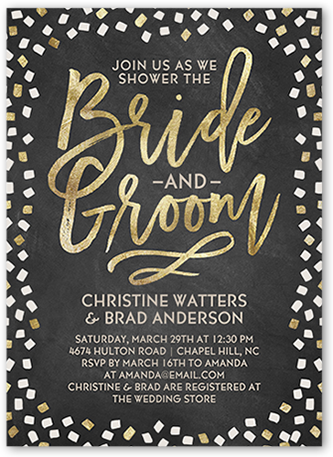 Sweetest Couple Bridal Shower Invitation, Grey, Pearl Shimmer Cardstock, Square