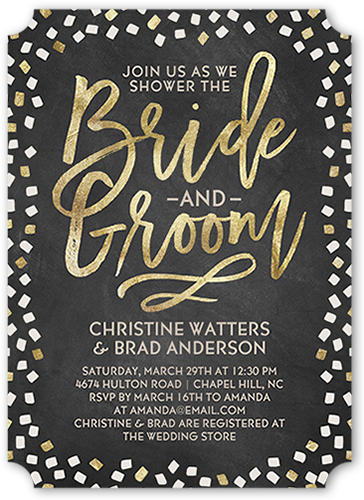 Sweetest Couple Bridal Shower Invitation, Grey, Pearl Shimmer Cardstock, Ticket