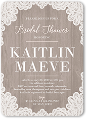 lacy border bridal shower invitation 5x7 flat