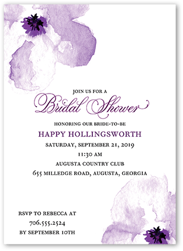 Purple Floral Invitations