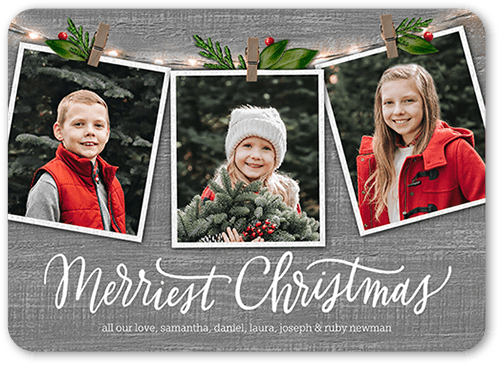 Photo Clips Holiday Card, Rounded Corners