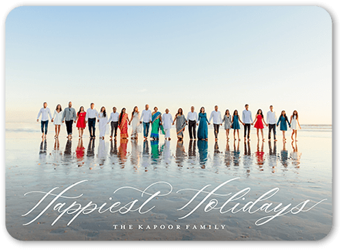 Elegant Letters Holiday Card, White, 5x7 Flat, Holiday, Standard Smooth Cardstock, Rounded