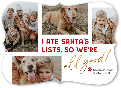 Doggie Delivery Holiday Card, White, 5x7 Flat, Christmas, Pearl Shimmer Cardstock, Bracket