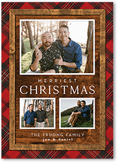 country plaid holiday card