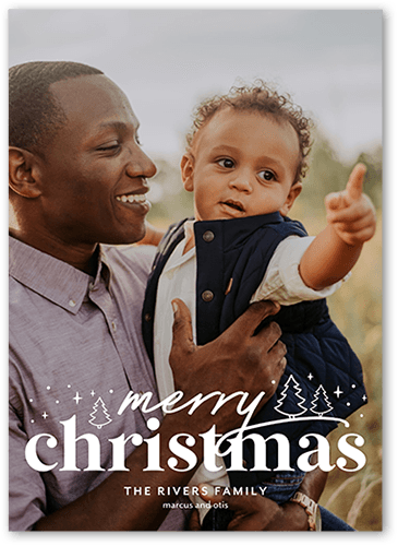 Simple Seasonal Icons Holiday Card, White, 5x7 Flat, Christmas, Matte, Signature Smooth Cardstock, Square