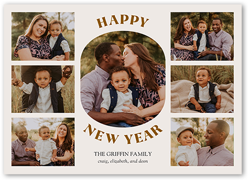 Picture Perfect Season Holiday Card, Beige, 5x7 Flat, New Year, Pearl Shimmer Cardstock, Square