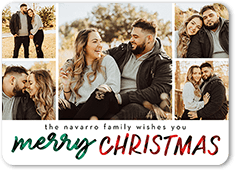 written in plaid holiday card