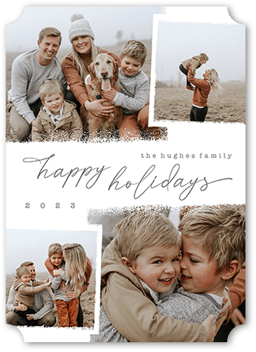 Snowy Scrapbook Holiday Card, White, 5x7, Holiday, Matte, Signature Smooth Cardstock, Ticket
