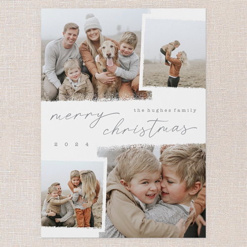 Snowy Scrapbook Holiday Card, White, 5x7 Flat, Christmas, Matte, Signature Smooth Cardstock, Square