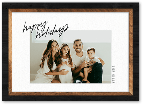 Handwritten Holiday Card, Black, 5x7 Flat, Holiday, Matte, Pearl Shimmer Cardstock, Square, White