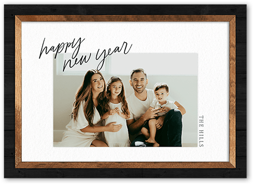 Handwritten Holiday Card, Black, 5x7 Flat, New Year, Standard Smooth Cardstock, Square