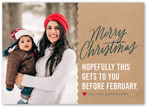 Funny Frame Holiday Card, Beige, 5x7 Flat, Christmas, Luxe Double-Thick Cardstock, Square, Tan