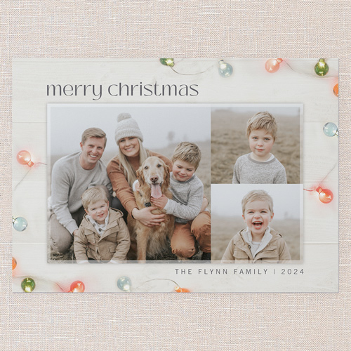 Xmas Lights Holiday Card, White, 5x7 Flat, Christmas, Standard Smooth Cardstock, Square