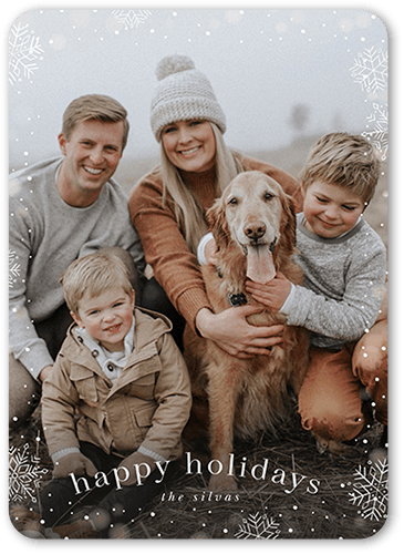 Snowfall Surroundings Holiday Card, White, none, 5x7 Flat, Holiday, Matte, Signature Smooth Cardstock, Rounded