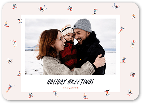 Ski Time Holiday Card, Beige, 5x7 Flat, Holiday, Matte, Signature Smooth Cardstock, Rounded
