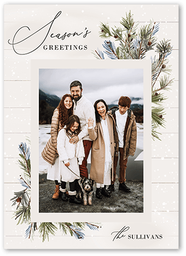 Foil Snow Frame Holiday Card, none, White, 5x7 Flat, Holiday, Matte, Signature Smooth Cardstock, Square