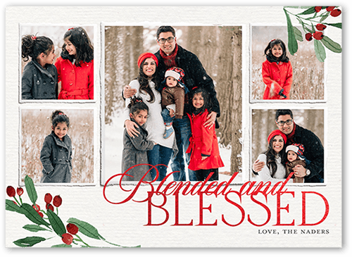 Raised Edges Holiday Card, Grey, 5x7 Flat, Religious, 100% Recycled Cardstock , Square