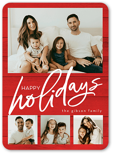 Beautiful Family Holiday Card, Red, 5x7 Flat, Holiday, Matte, Signature Smooth Cardstock, Rounded, Red