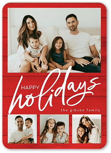 Beautiful Family Holiday Card, Red, 5x7 Flat, Holiday, Standard Smooth Cardstock, Rounded