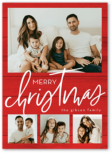 Beautiful Family Holiday Card, Square Corners