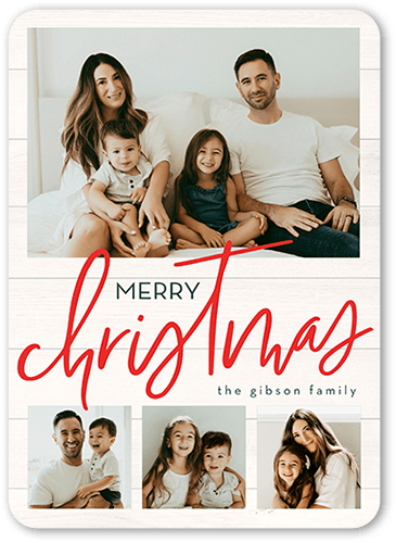Beautiful Family Holiday Card, White, 5x7 Flat, Christmas, Standard Smooth Cardstock, Rounded