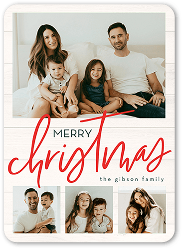 Beautiful Family Holiday Card, White, 5x7 Flat, Christmas, Matte, Signature Smooth Cardstock, Rounded