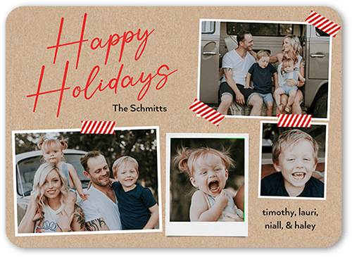 Vision Board Holiday Card, Beige, 5x7 Flat, Holiday, Matte, Signature Smooth Cardstock, Rounded, Tan